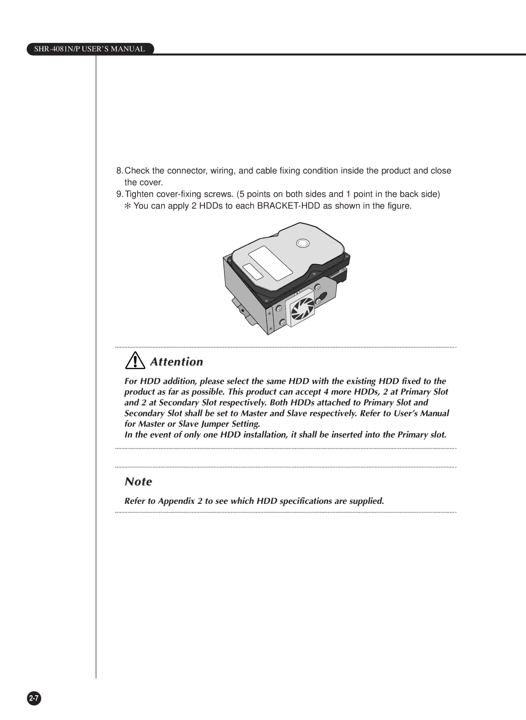 Samsung SHR-4081P manual SHR-4081N/P USER’S Manual 