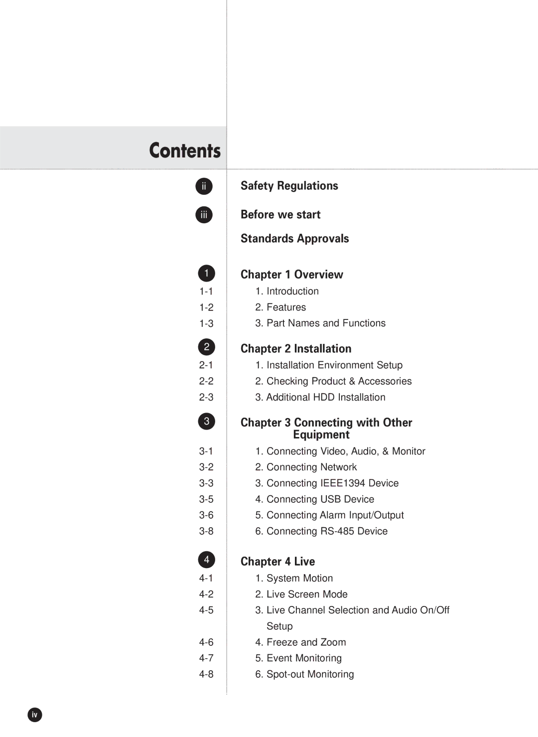 Samsung SHR-4081P manual Contents 