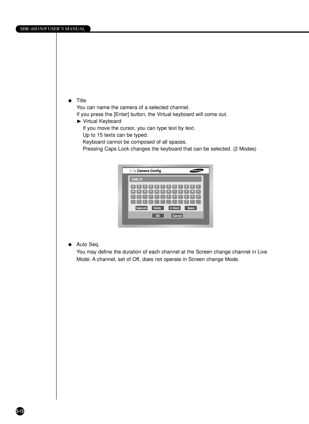 Samsung SHR-4081P manual SHR-4081N/P USER’S Manual 