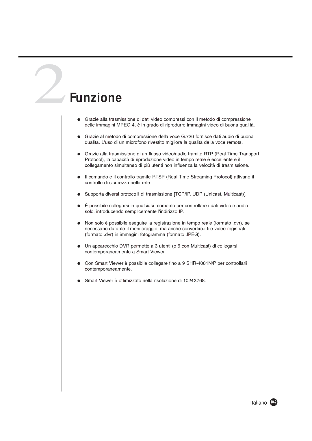 Samsung SHR-4081P manual 2Funzione, Italiano 