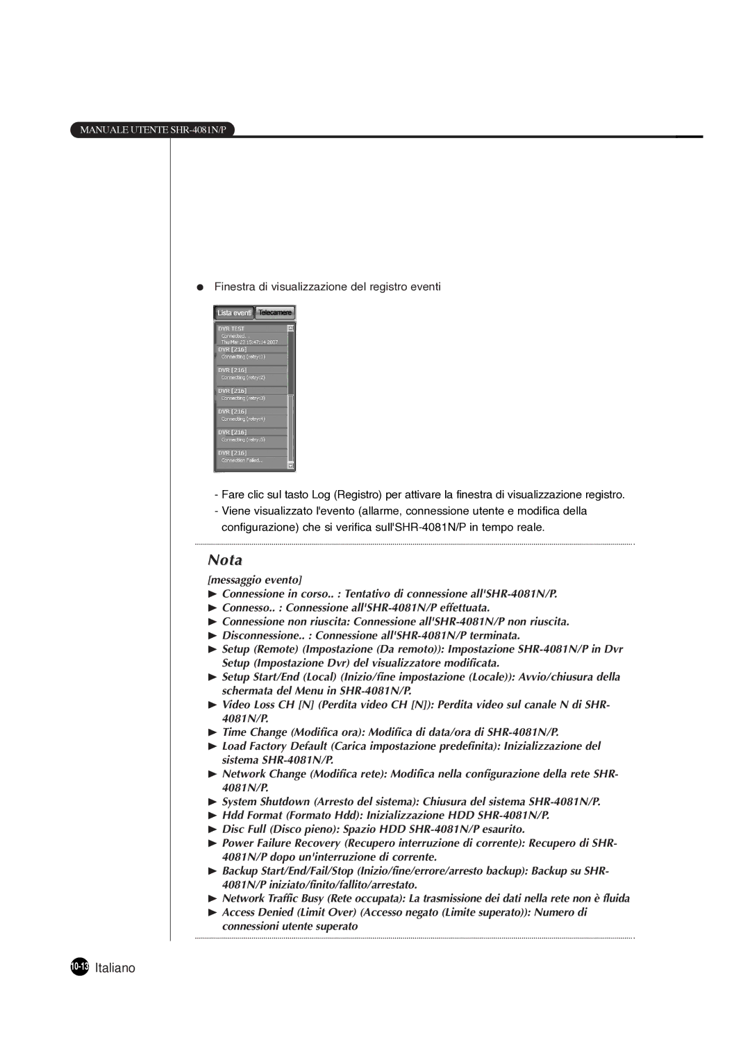 Samsung SHR-4081P manual 10-13Italiano 