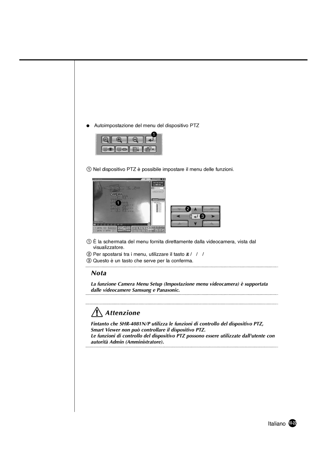 Samsung SHR-4081P manual Attenzione 