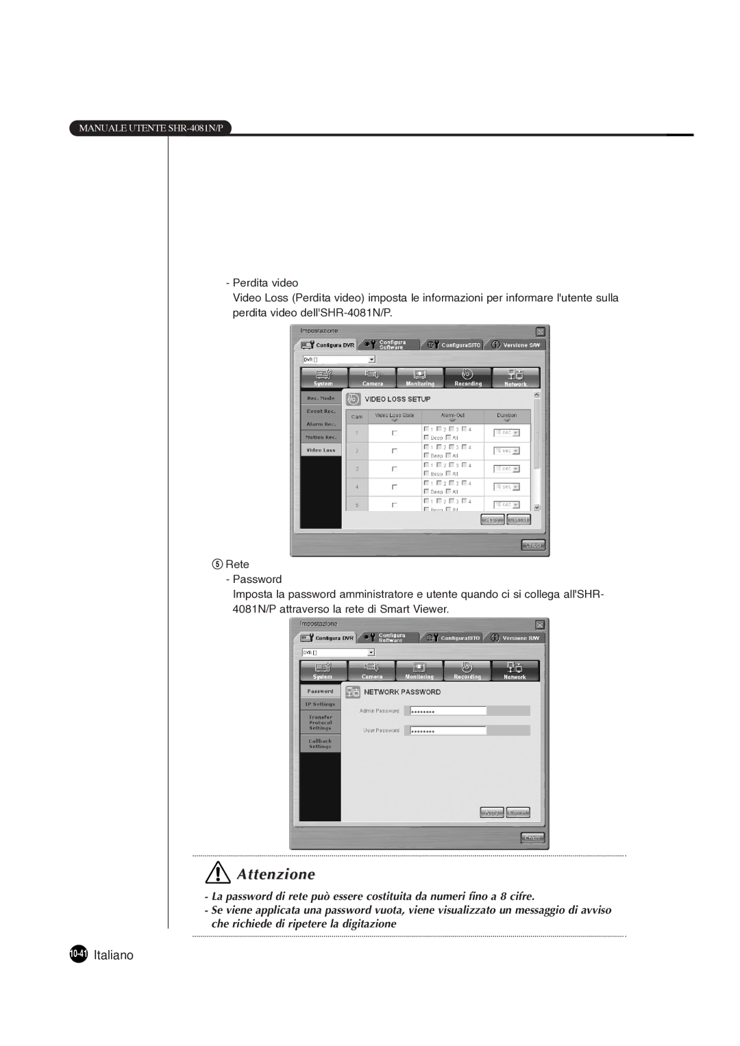 Samsung SHR-4081P manual 10-41Italiano 