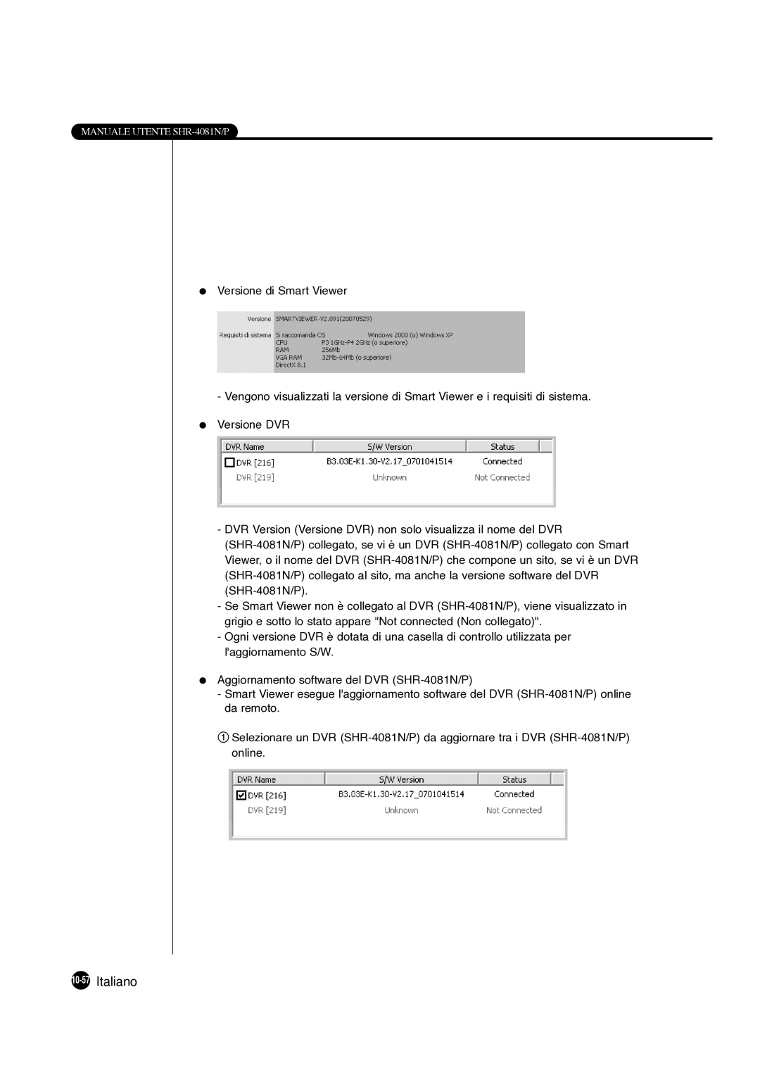 Samsung SHR-4081P manual 10-57Italiano 