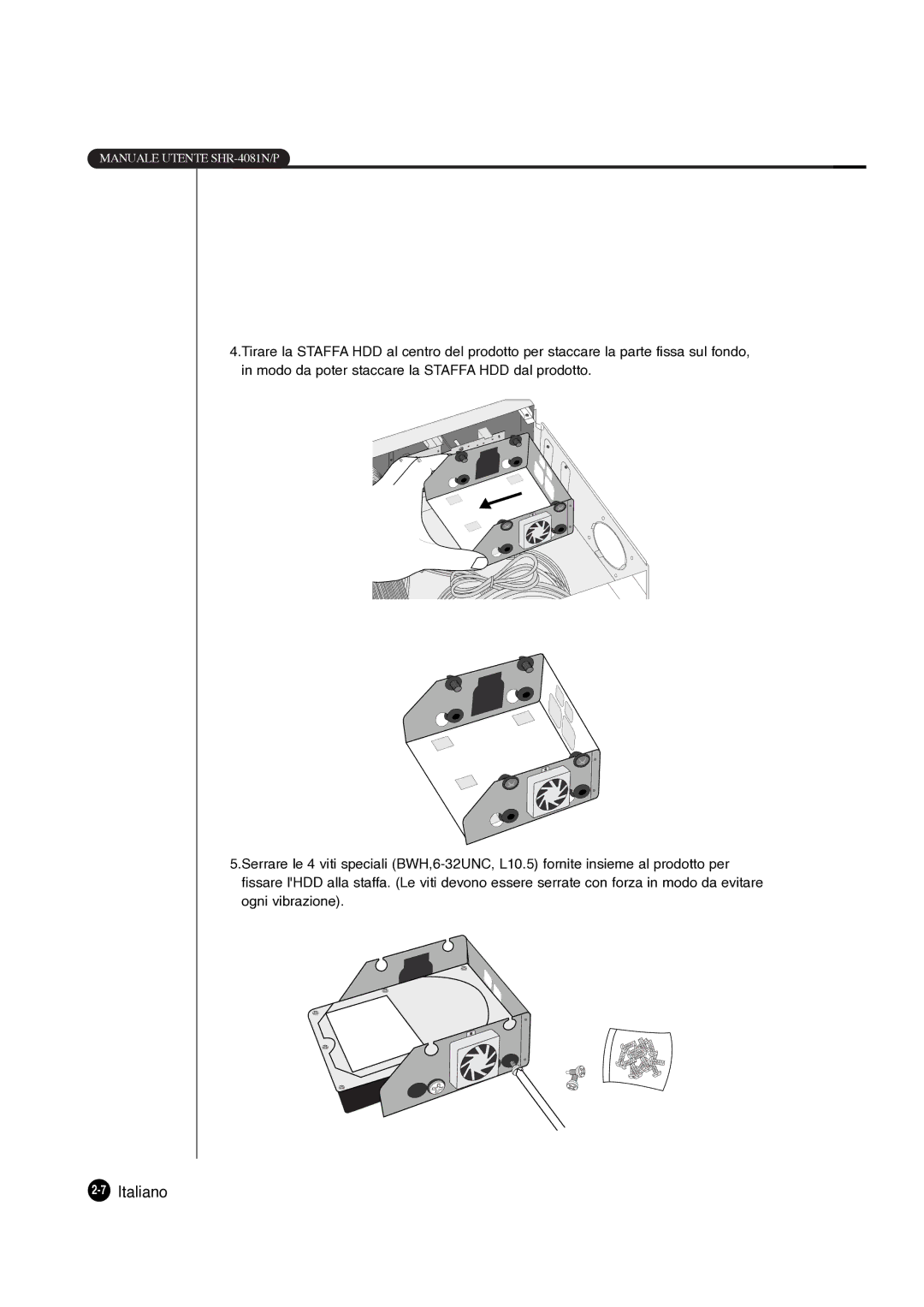 Samsung SHR-4081P manual 7Italiano 