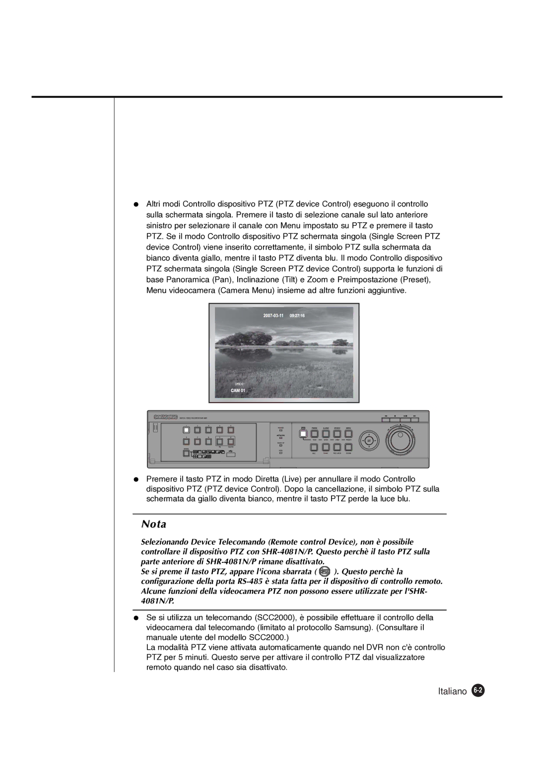 Samsung SHR-4081P manual Nota 