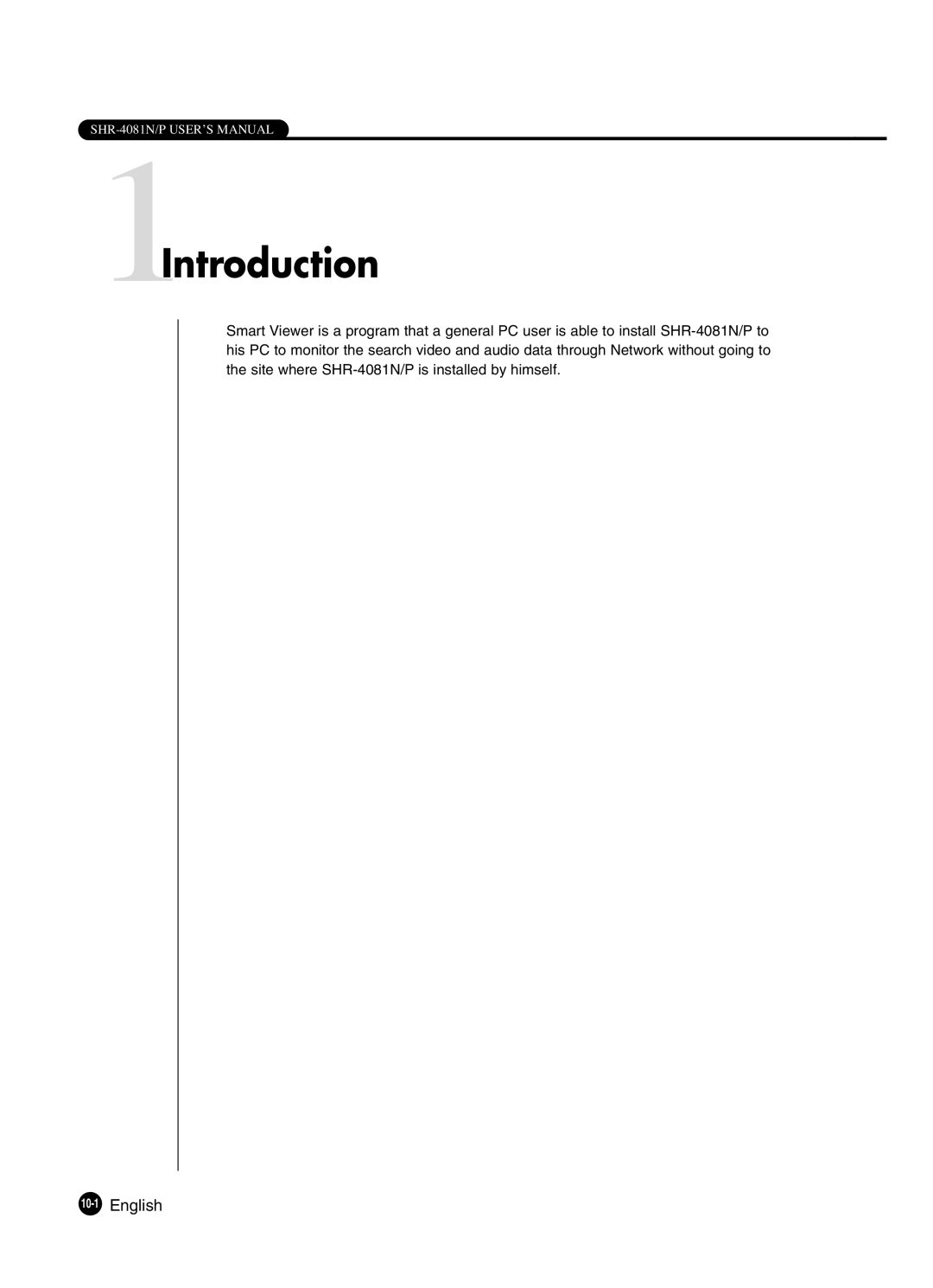 Samsung SHR-4081P manual 1Introduction, 10-1English 