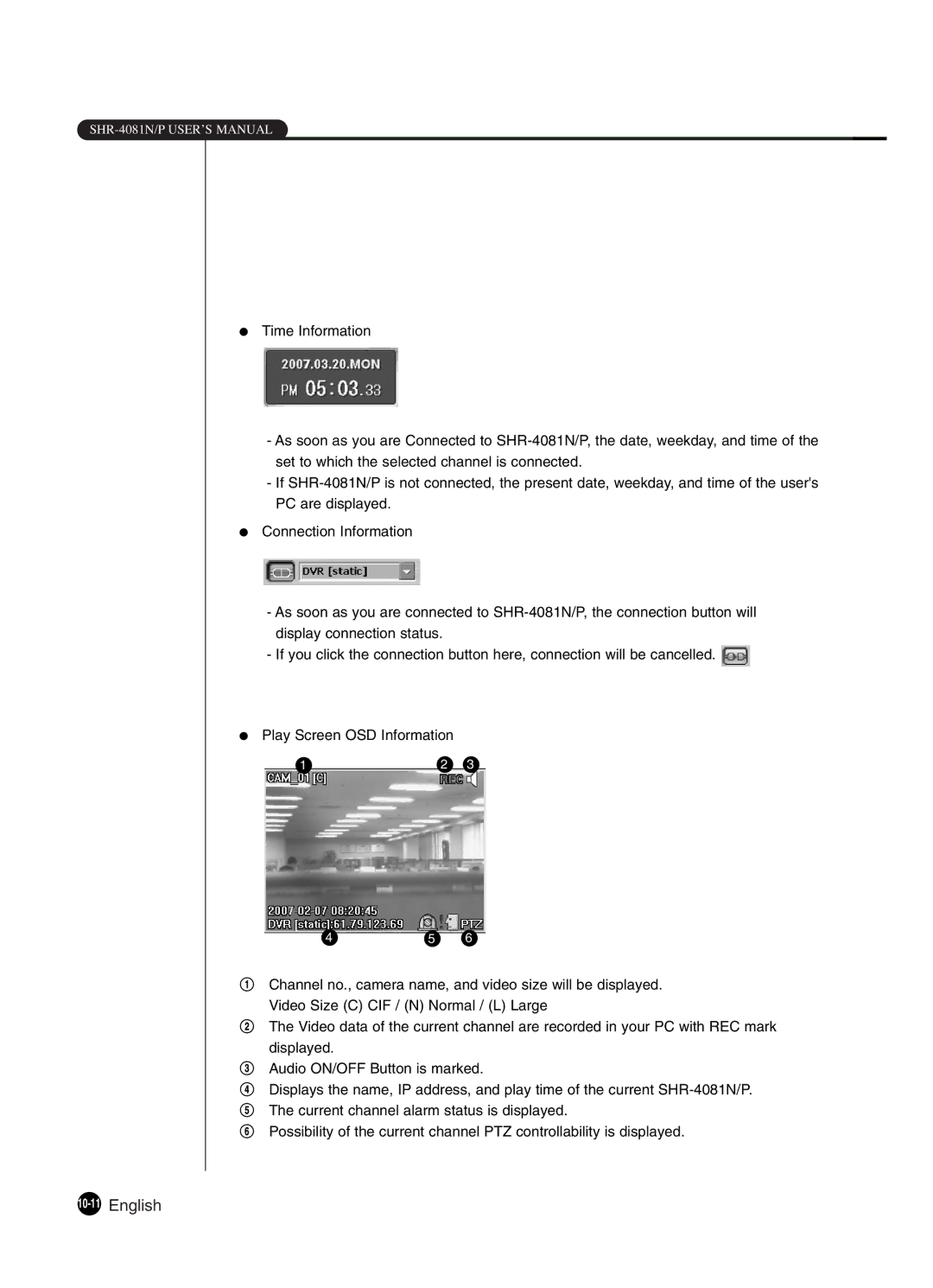 Samsung SHR-4081P manual 10-11English 