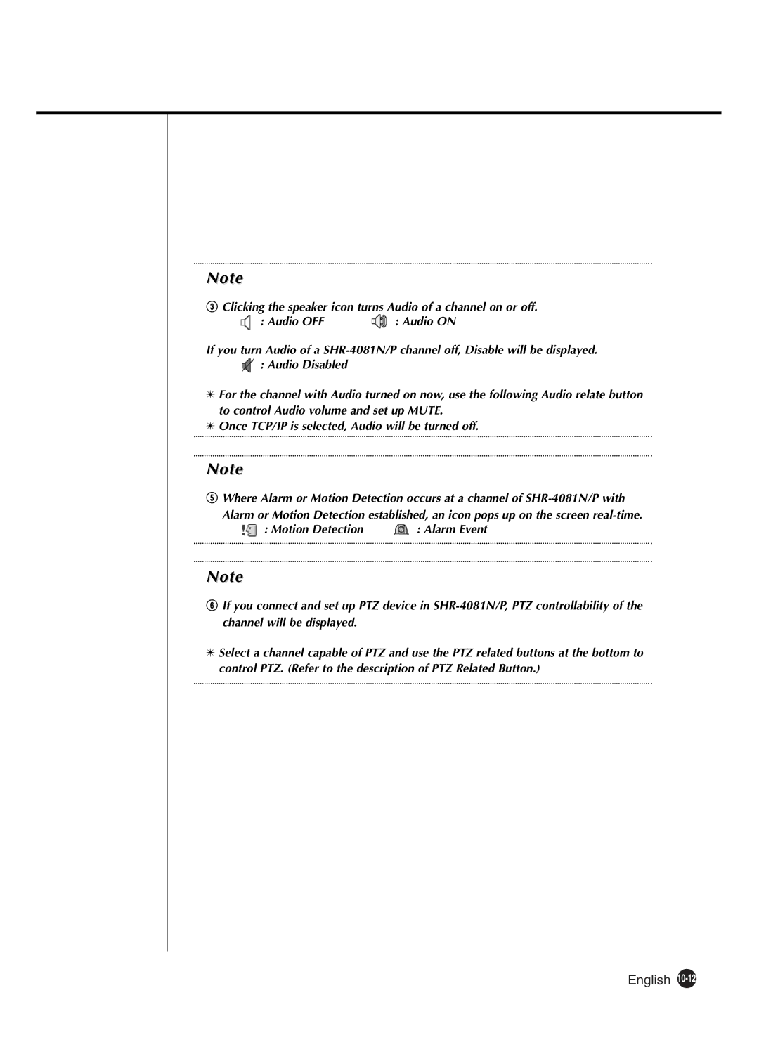 Samsung SHR-4081P manual Audio on 