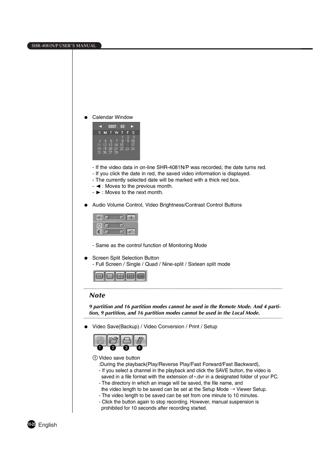 Samsung SHR-4081P manual 10-25English 