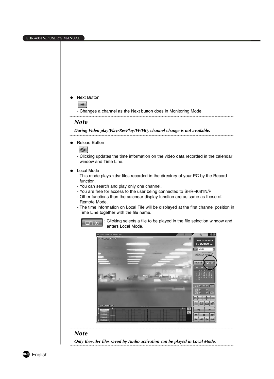 Samsung SHR-4081P manual 10-29English 