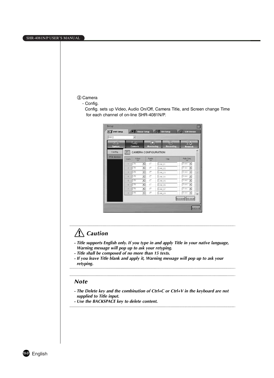 Samsung SHR-4081P manual 10-37English 