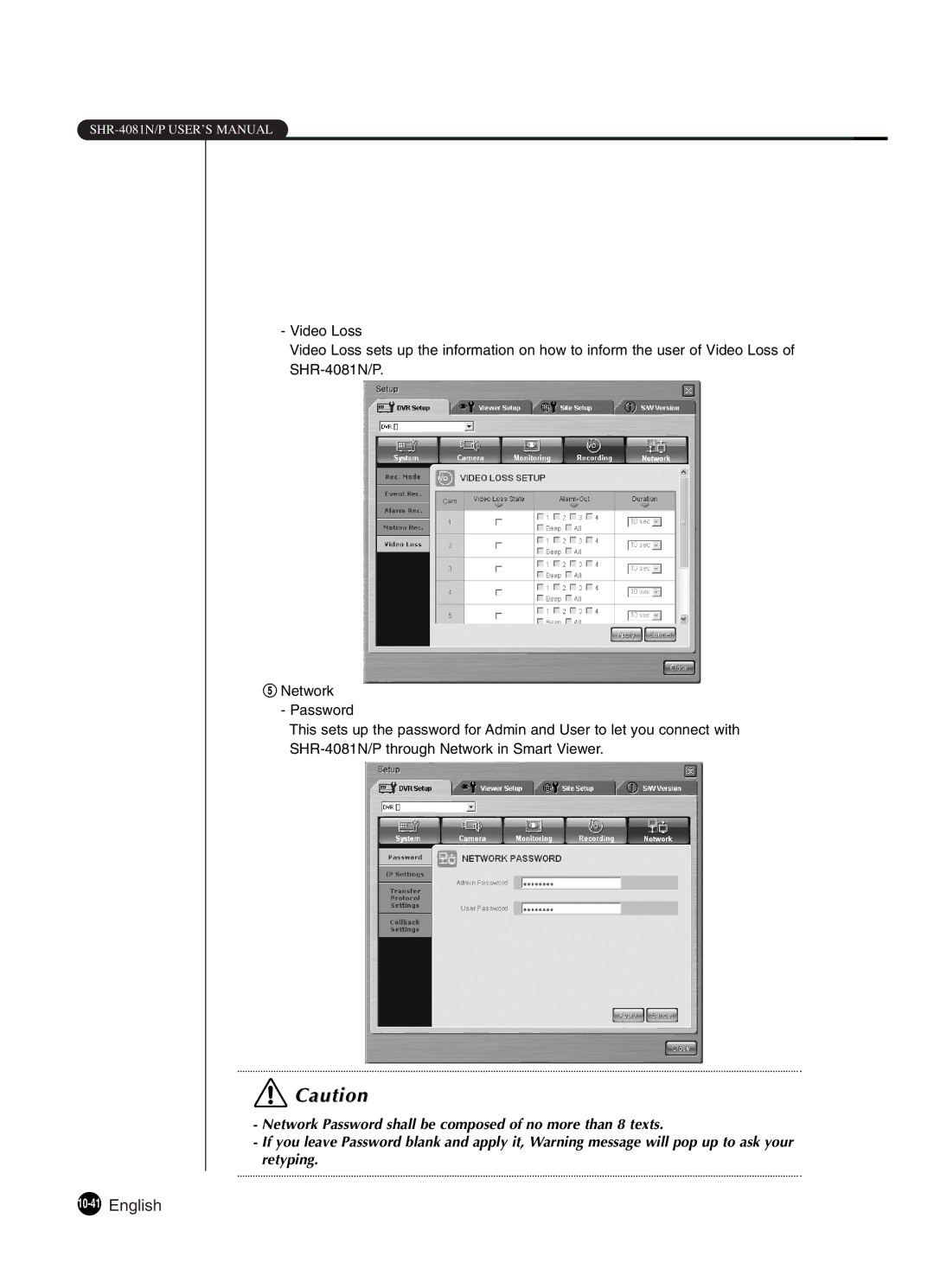 Samsung SHR-4081P manual 10-41English 