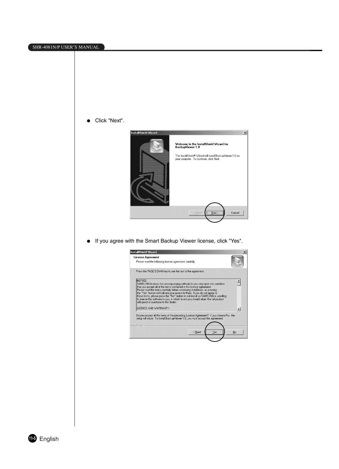 Samsung SHR-4081P manual 11-5English 