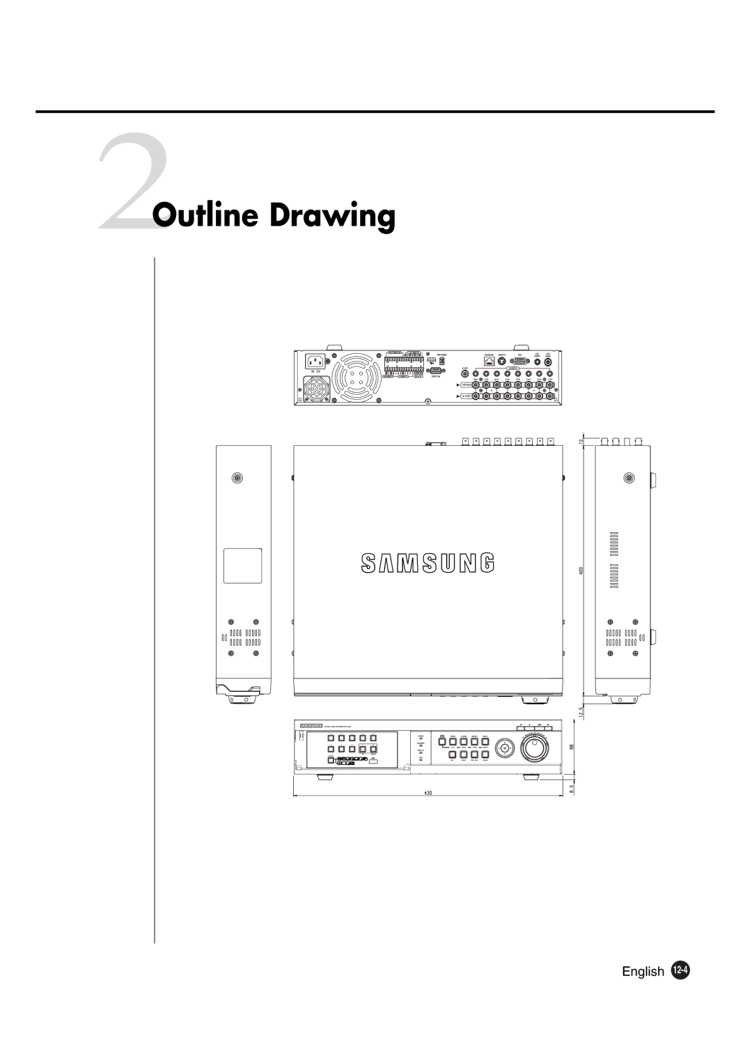 Samsung SHR-4081P manual 2Outline Drawing 