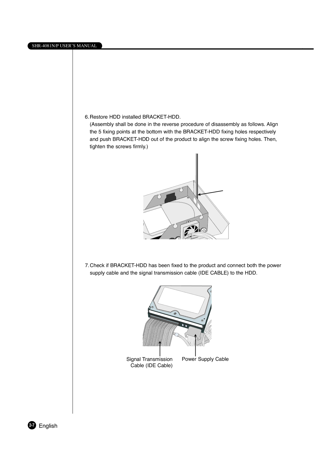 Samsung SHR-4081P manual 7English 