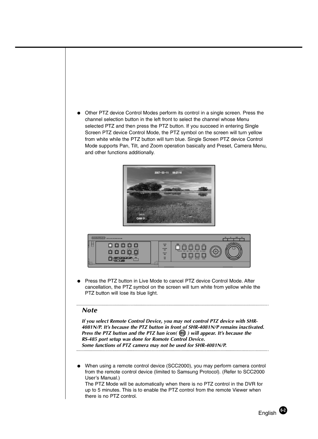 Samsung SHR-4081P manual English 