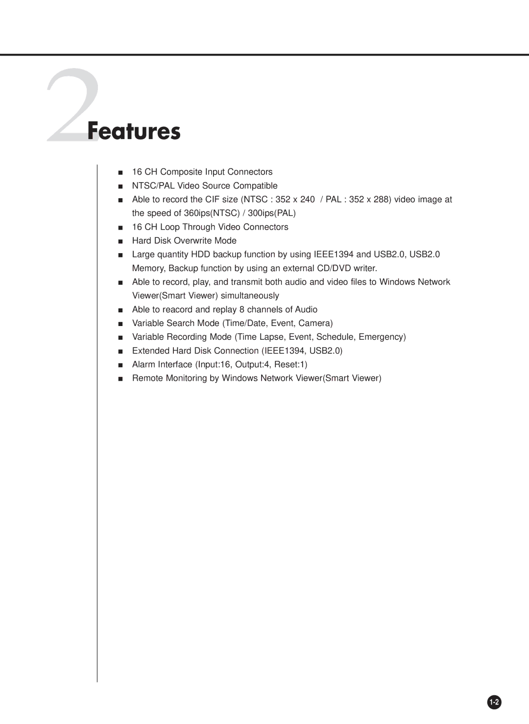 Samsung SHR-4160P, SHR-4160N user manual 2Features 