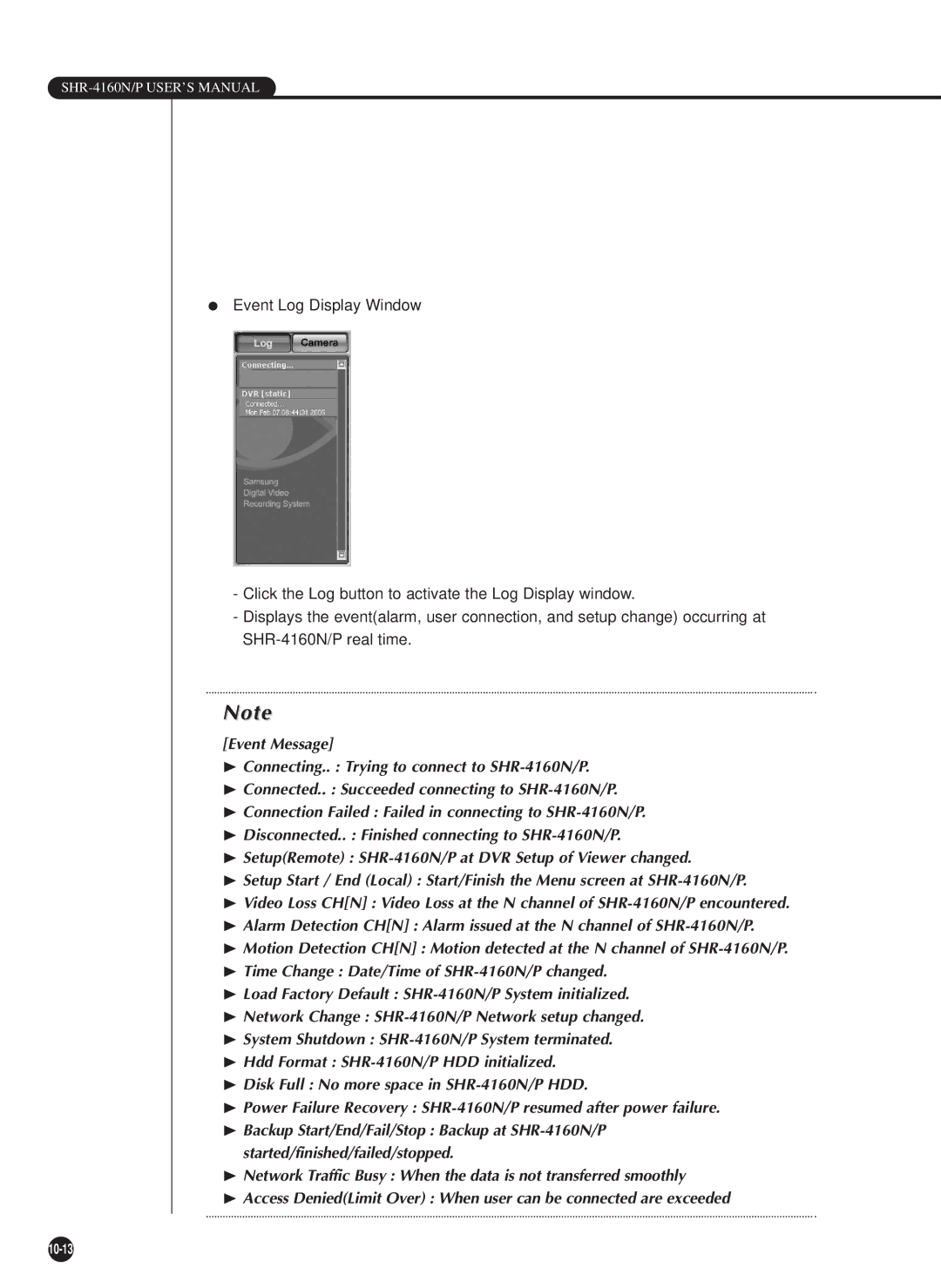 Samsung SHR-4160P, SHR-4160N user manual 10-13 