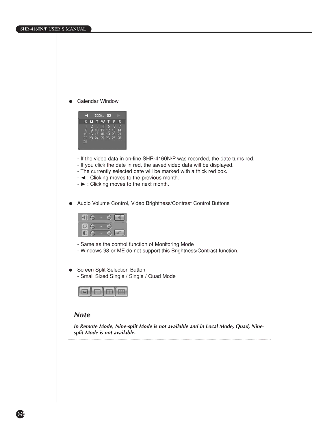 Samsung SHR-4160P, SHR-4160N user manual 10-25 