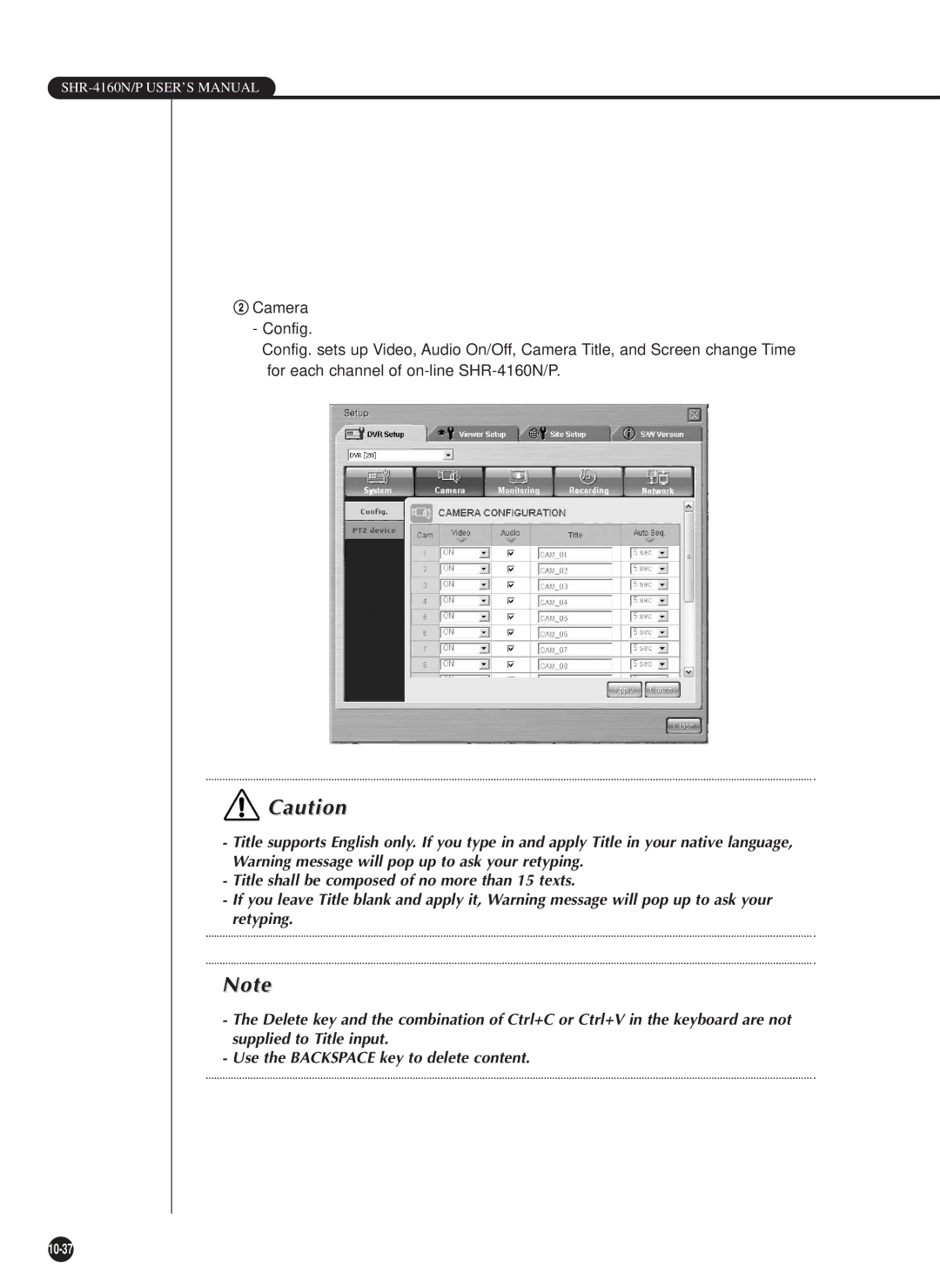 Samsung SHR-4160P, SHR-4160N user manual 10-37 