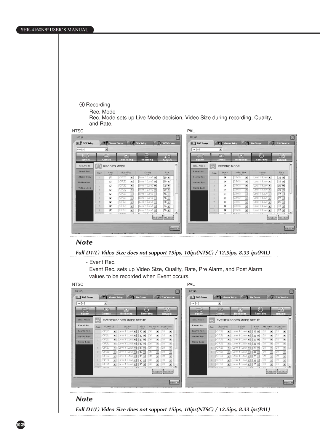 Samsung SHR-4160P, SHR-4160N user manual 10-39 