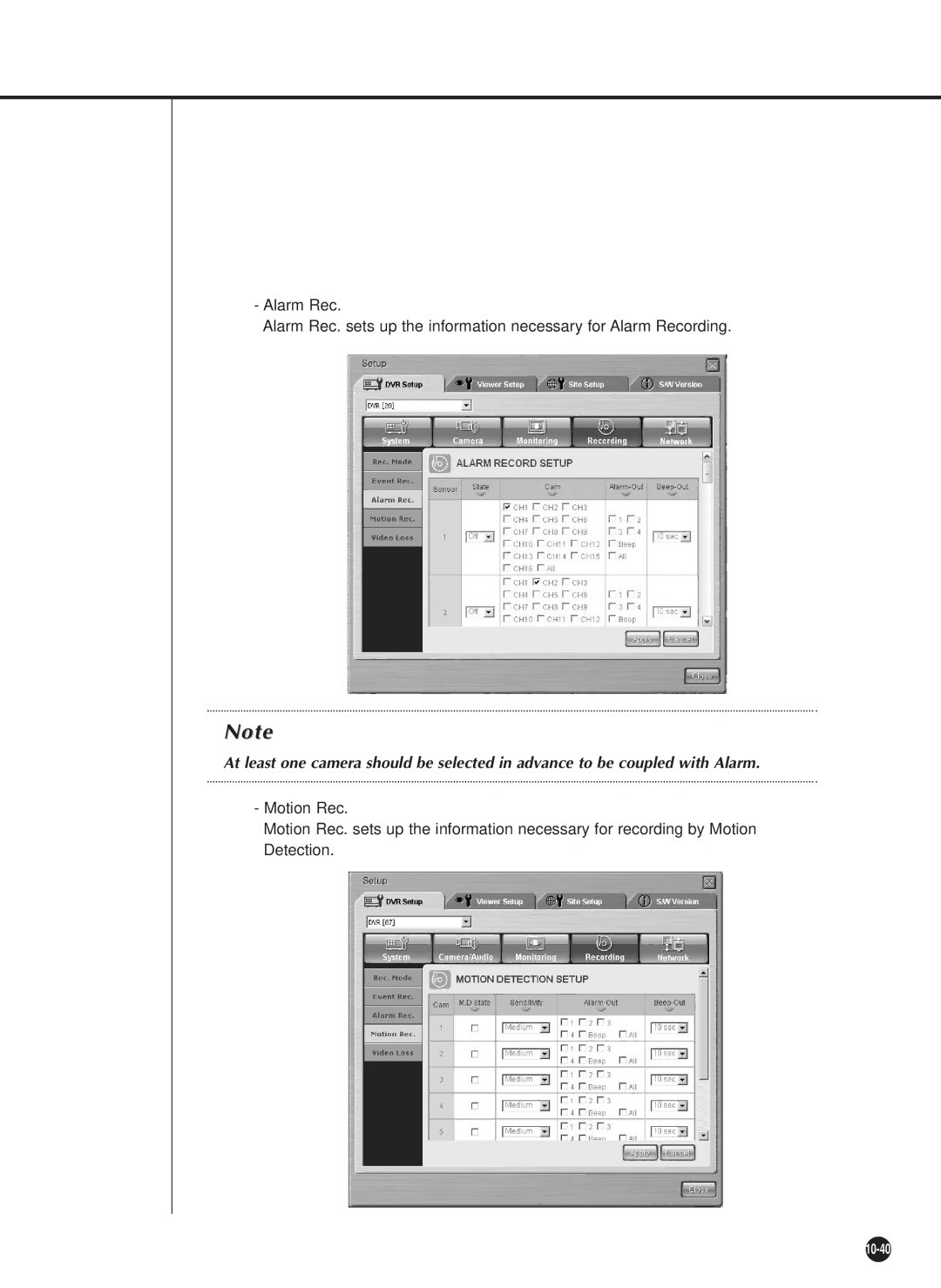 Samsung SHR-4160N, SHR-4160P user manual 10-40 