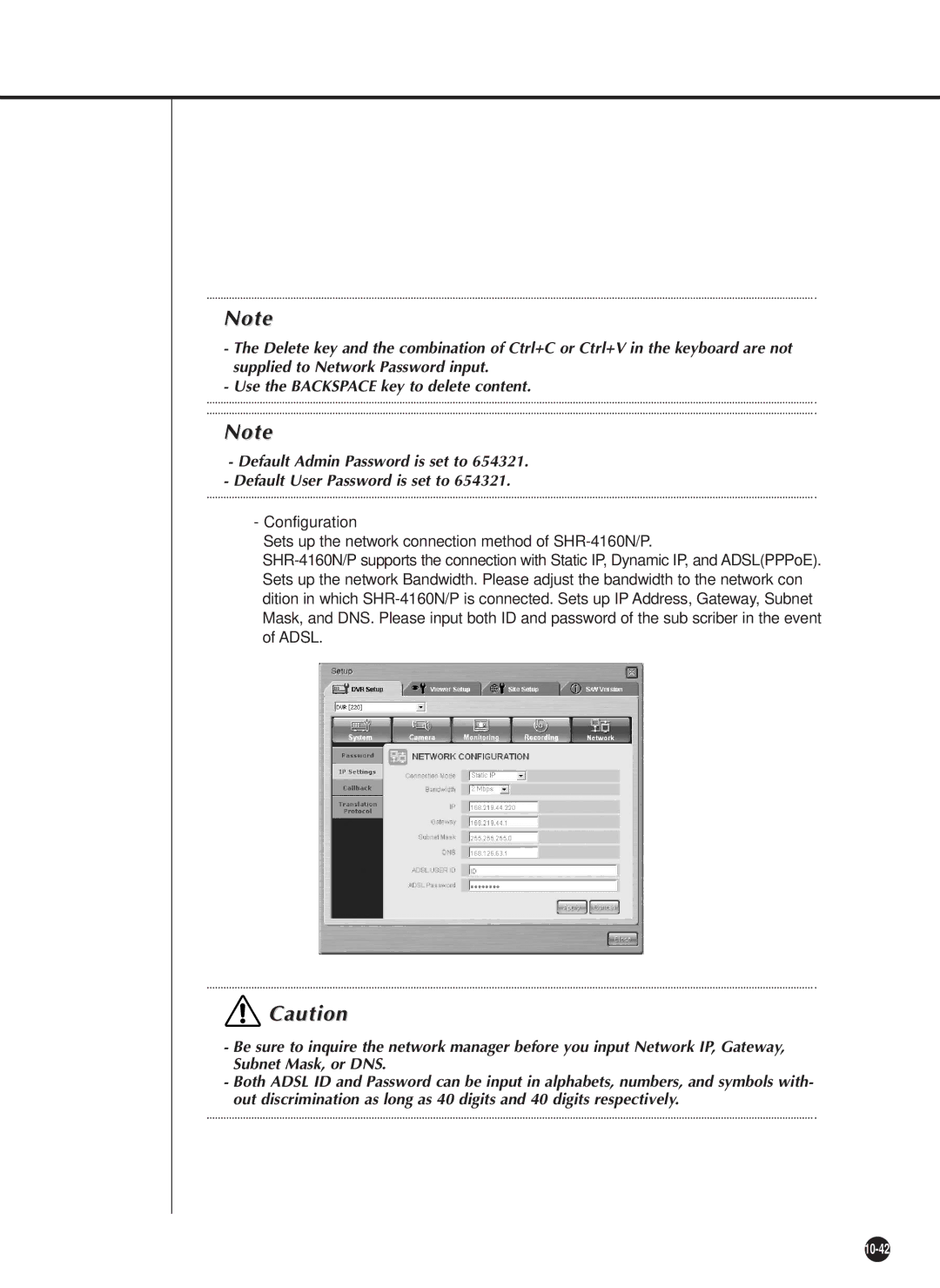 Samsung SHR-4160N, SHR-4160P user manual 10-42 