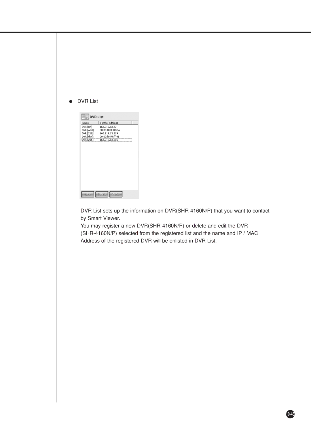 Samsung SHR-4160N, SHR-4160P user manual 10-48 