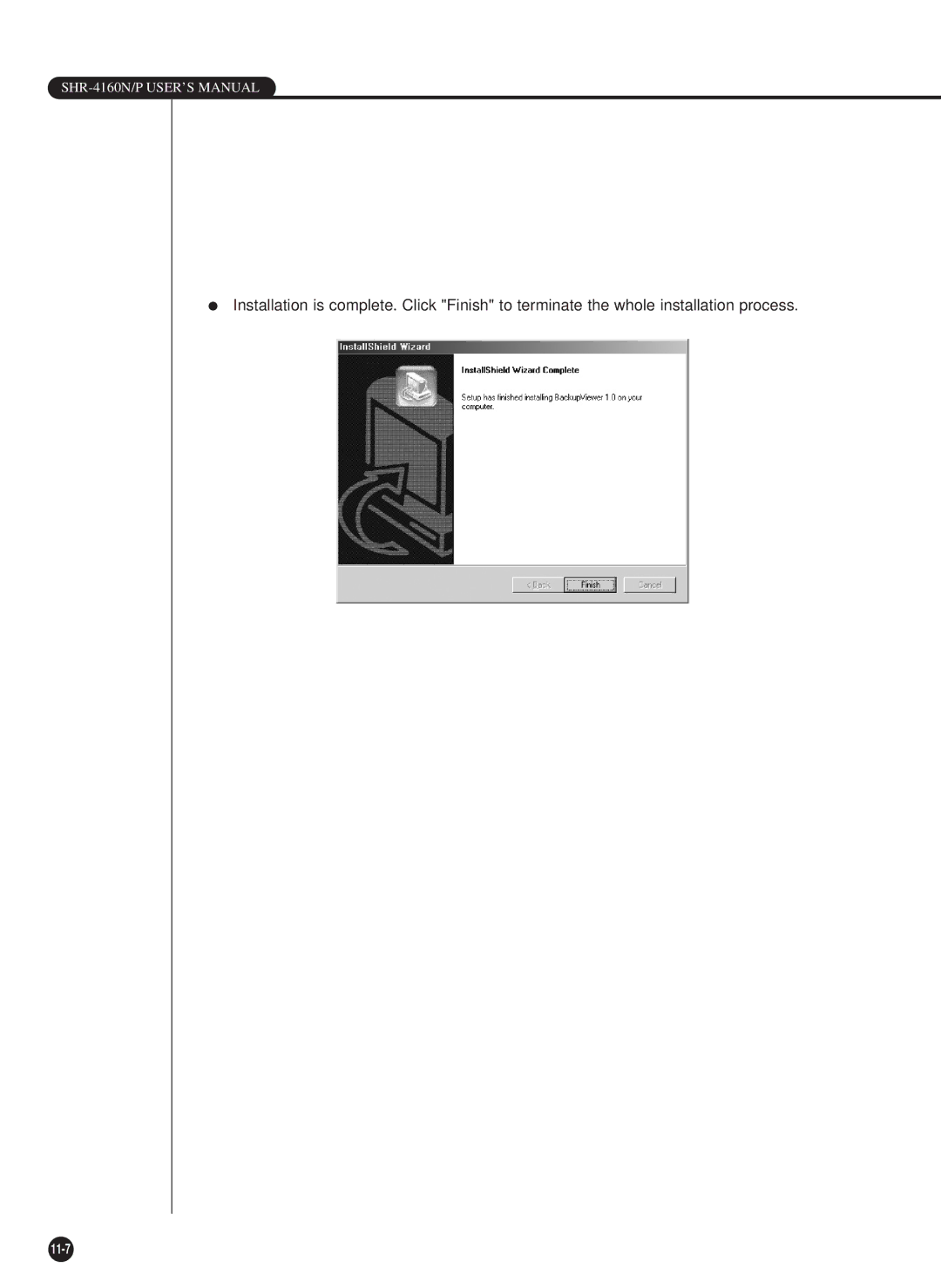 Samsung SHR-4160N, SHR-4160P user manual 11-7 