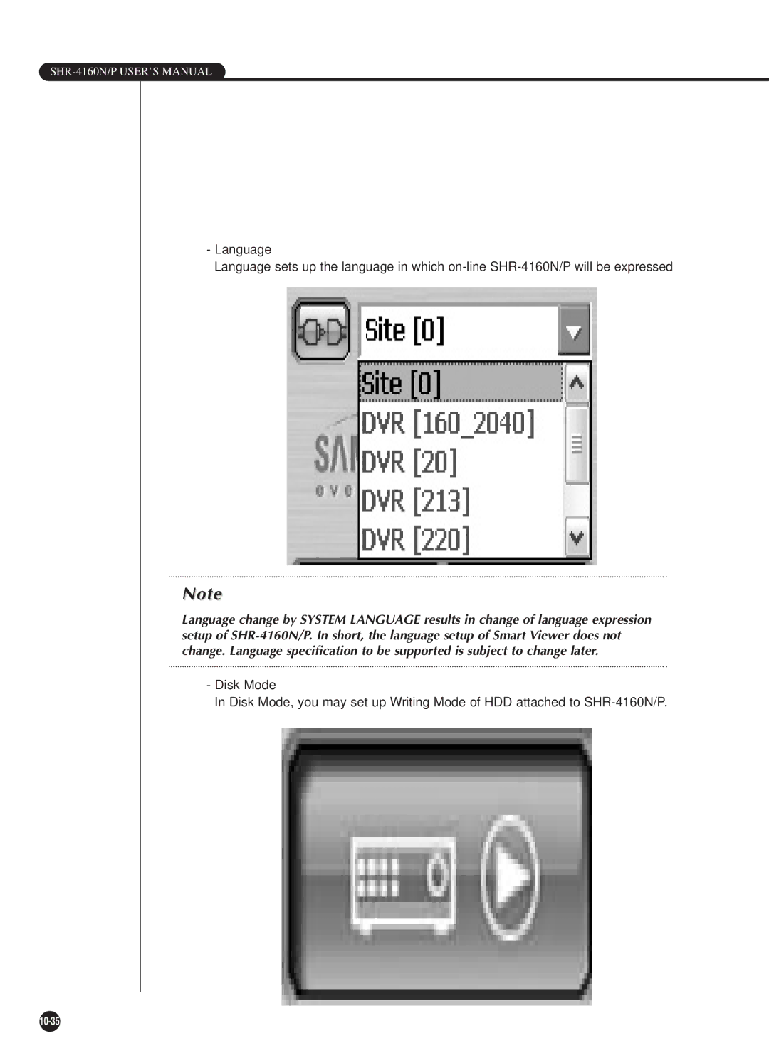 Samsung SHR-4160P/TRK manual 10-35 