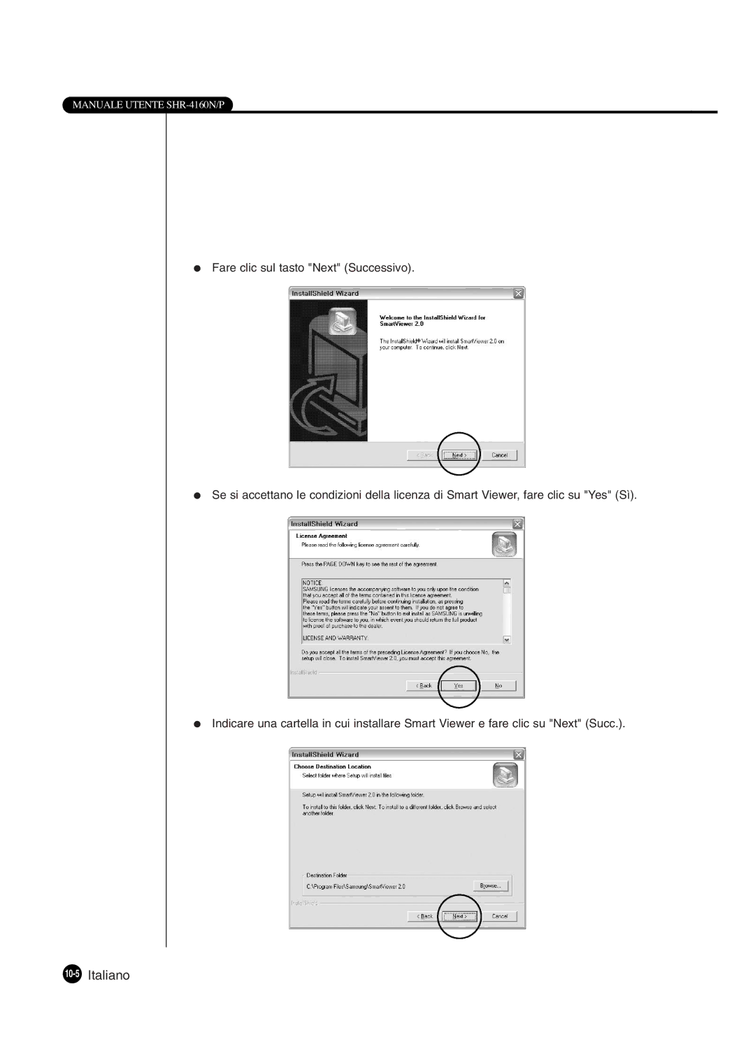 Samsung SHR-4160P manual 10-5Italiano 