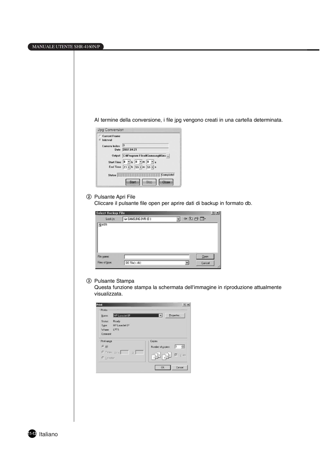 Samsung SHR-4160P manual 11-13Italiano 