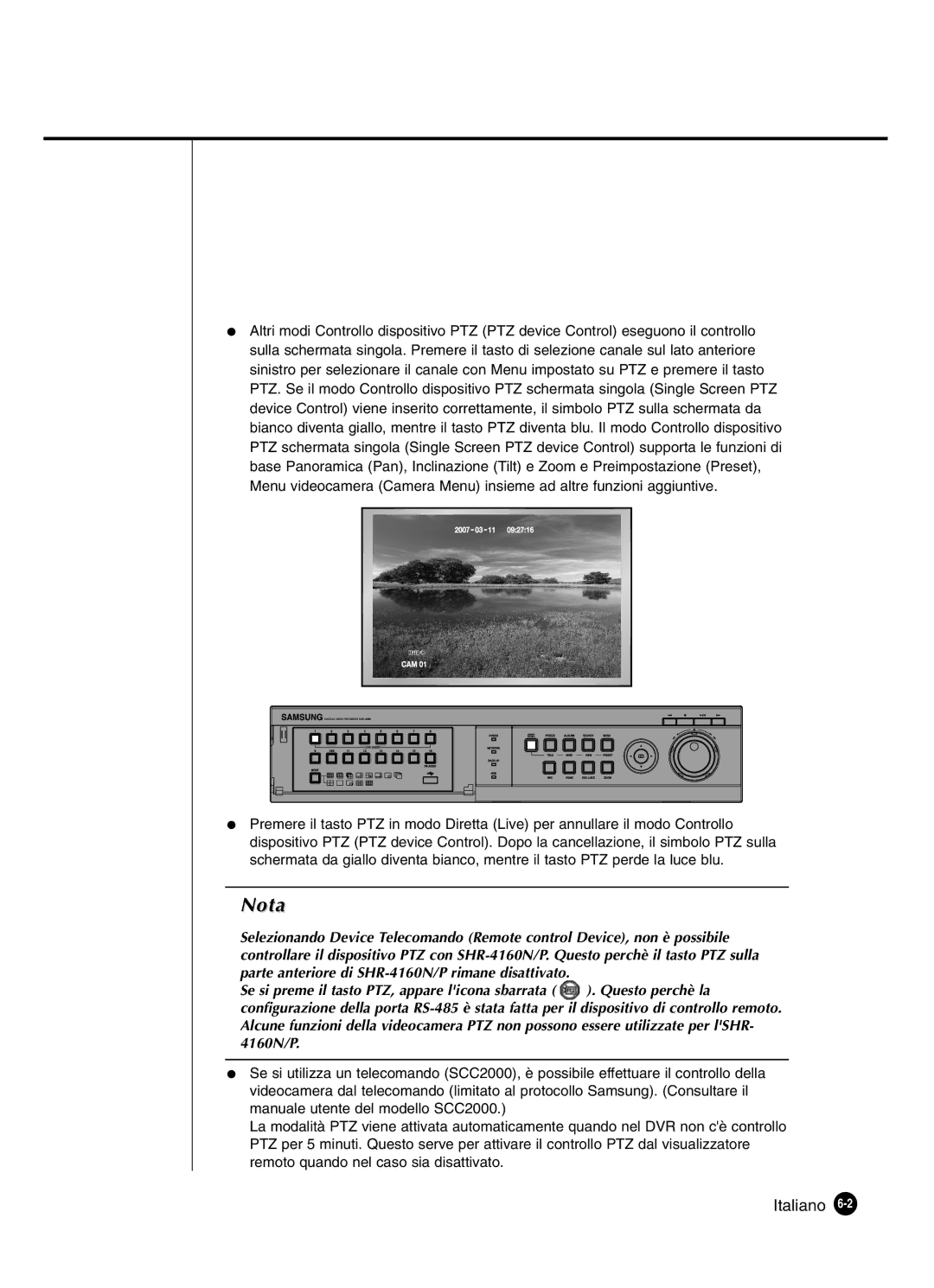 Samsung SHR-4160P manual Nota 