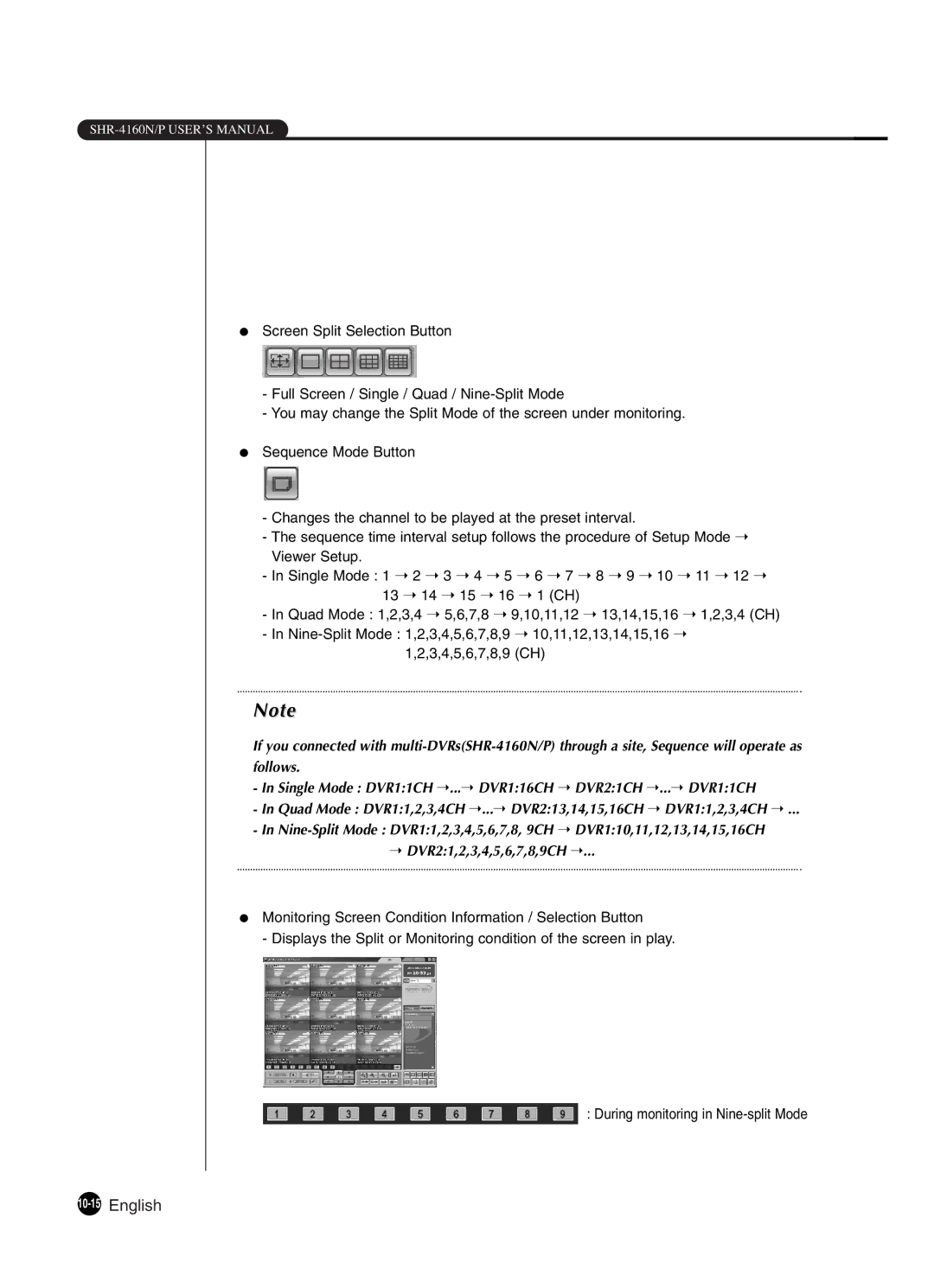 Samsung SHR-4160P manual 10-15English 