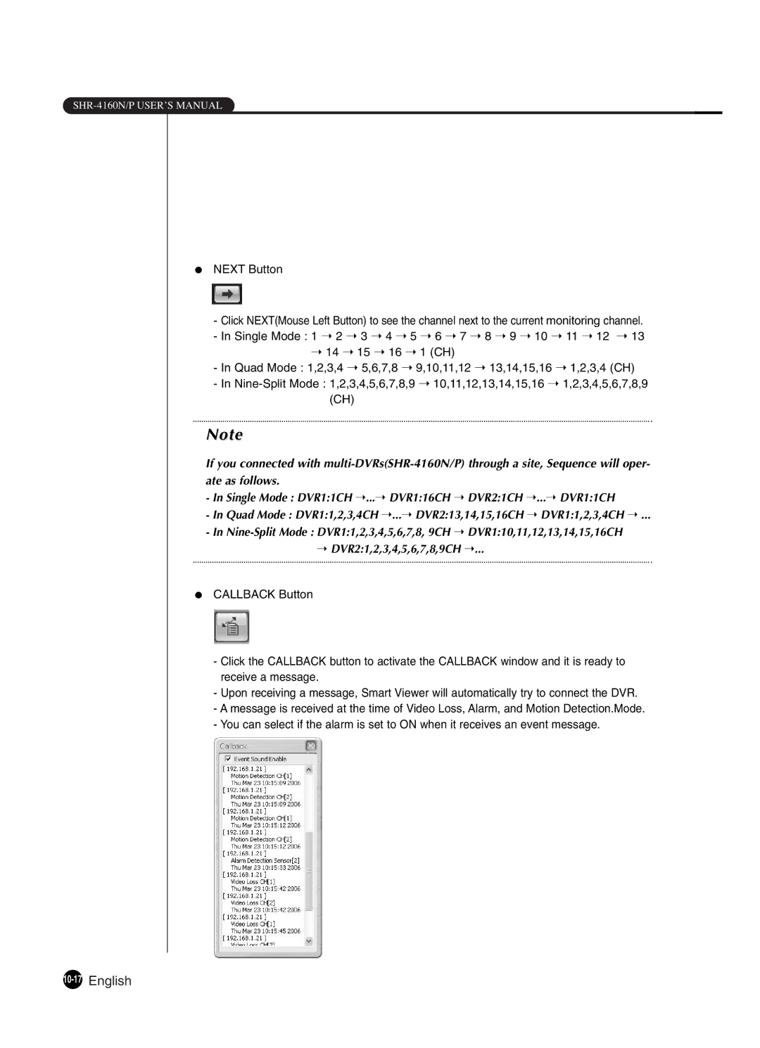 Samsung SHR-4160P manual 10-17English 