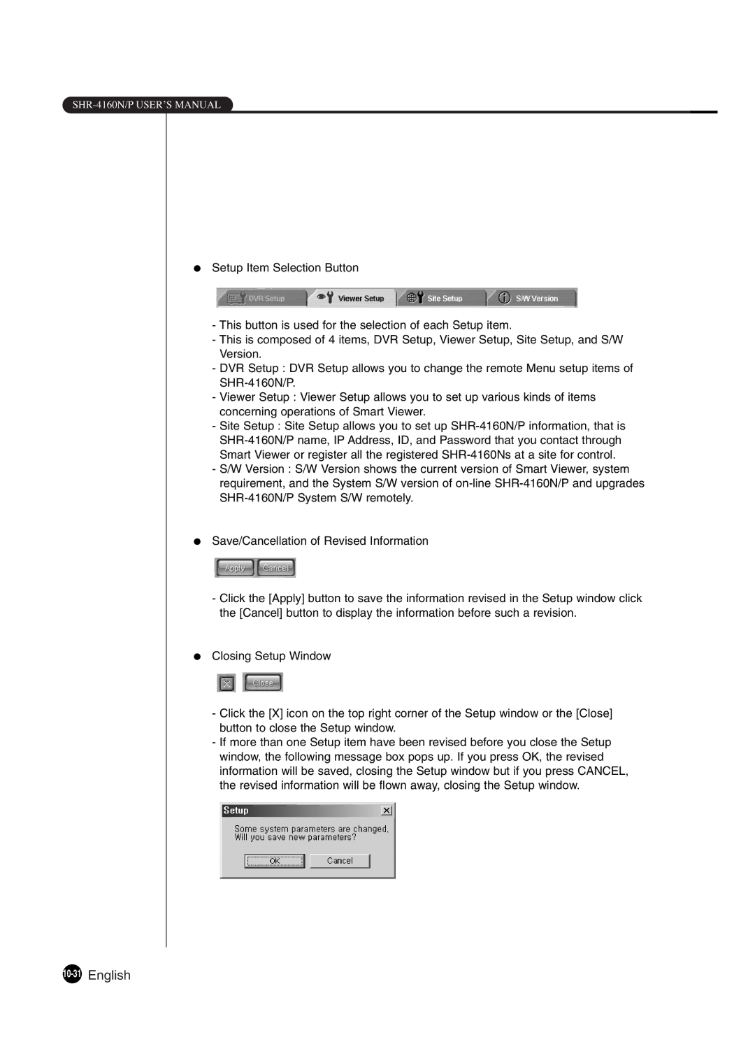 Samsung SHR-4160P manual 10-31English 