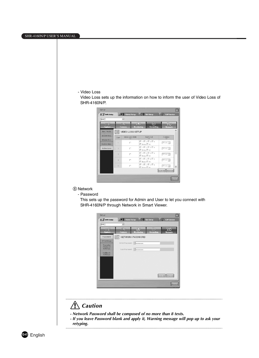 Samsung SHR-4160P manual 10-41English 