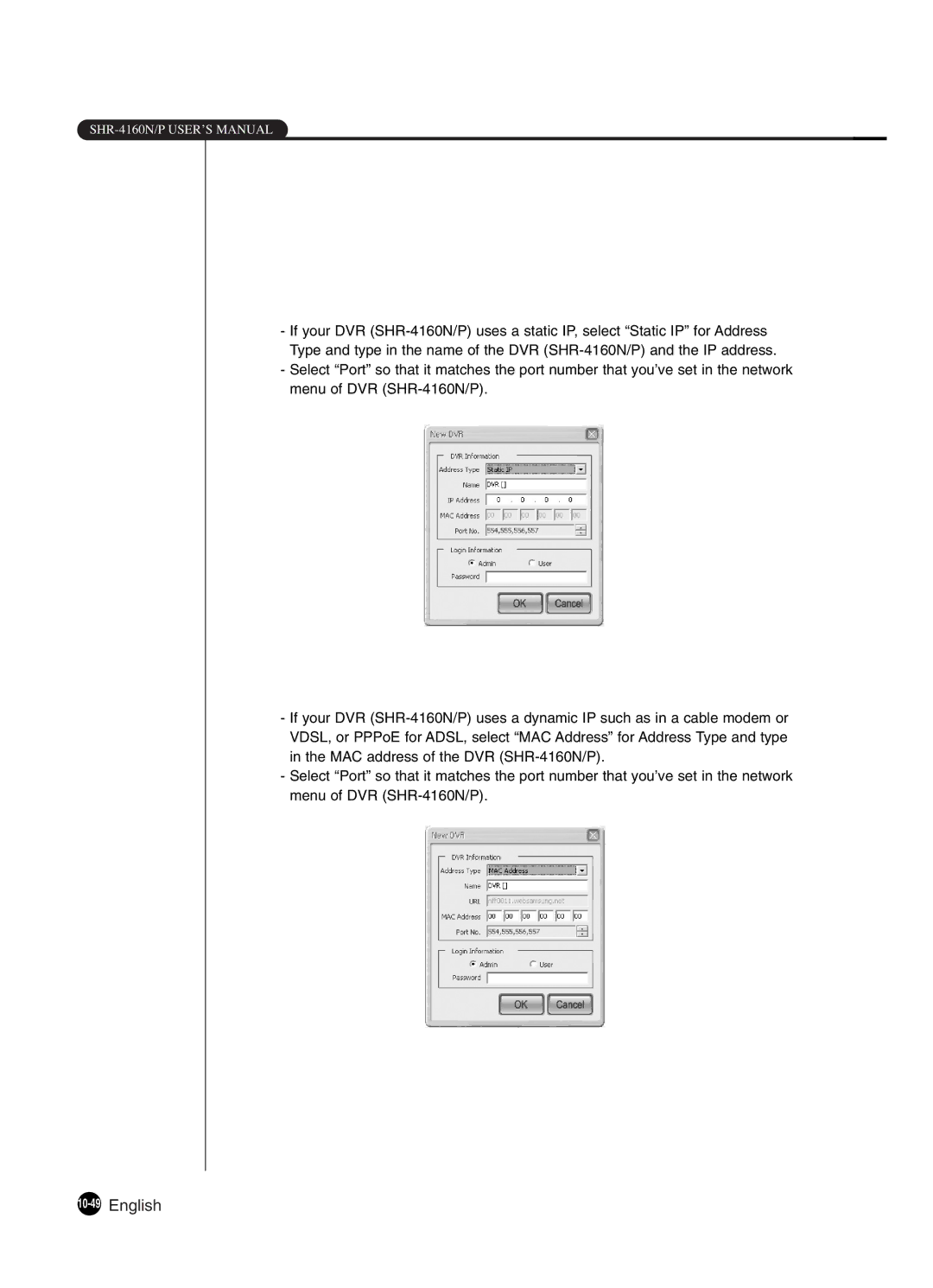 Samsung SHR-4160P manual 10-49English 