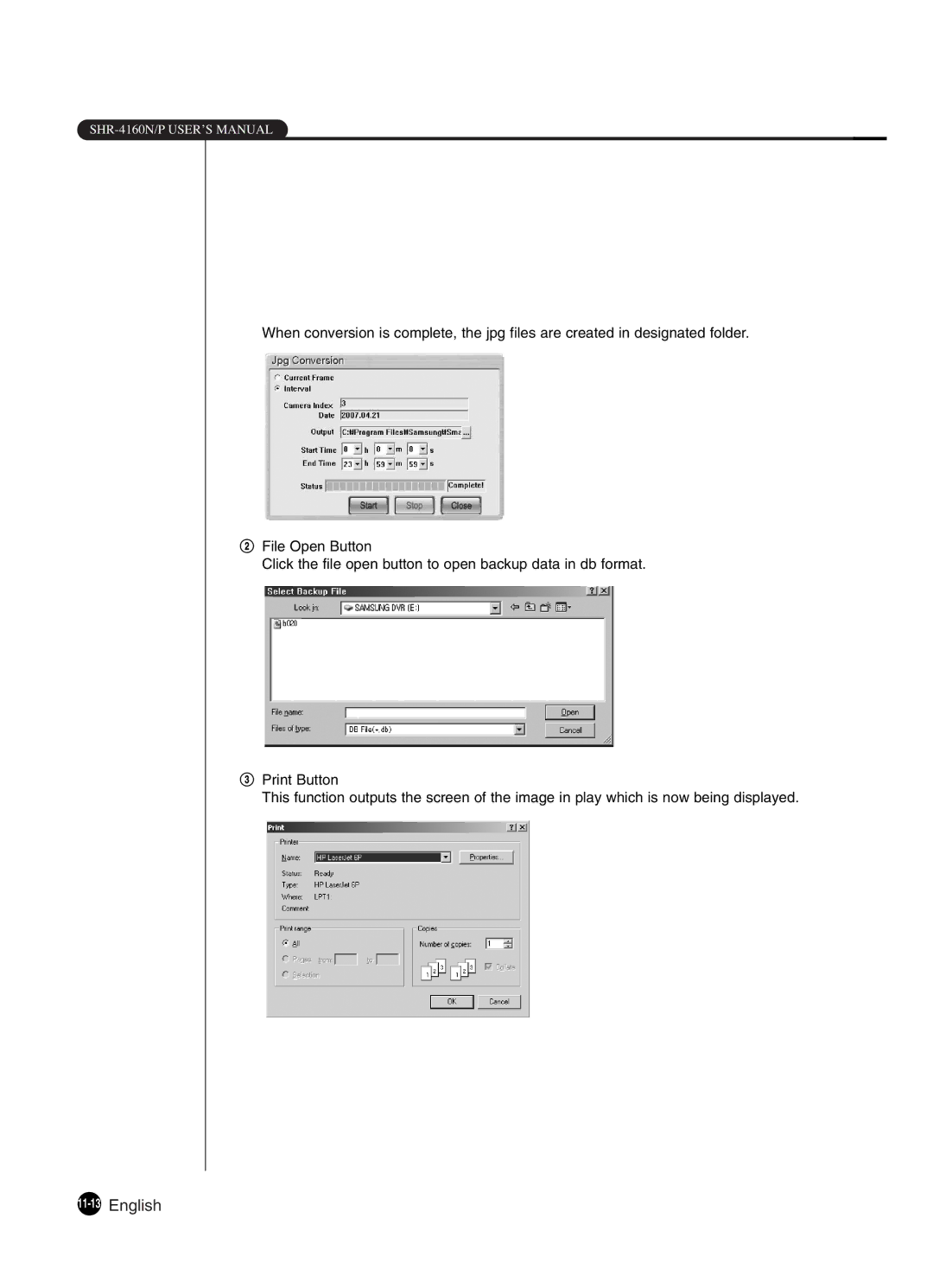 Samsung SHR-4160P manual 11-13English 