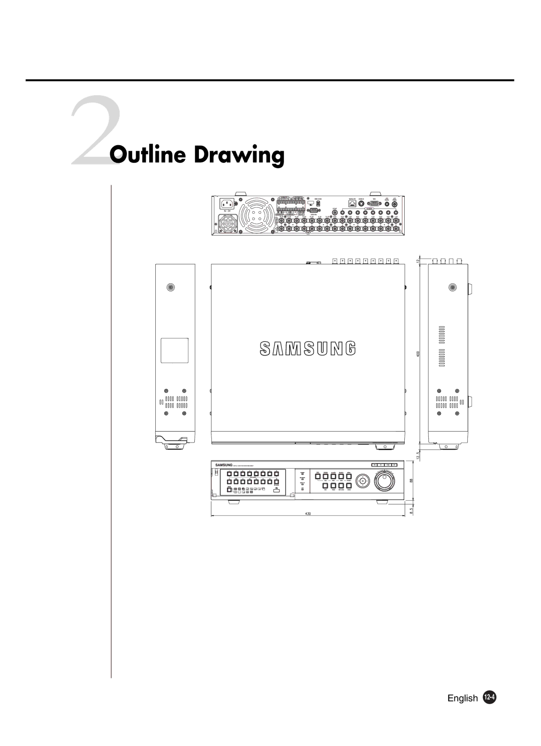 Samsung SHR-4160P manual 2Outline Drawing 