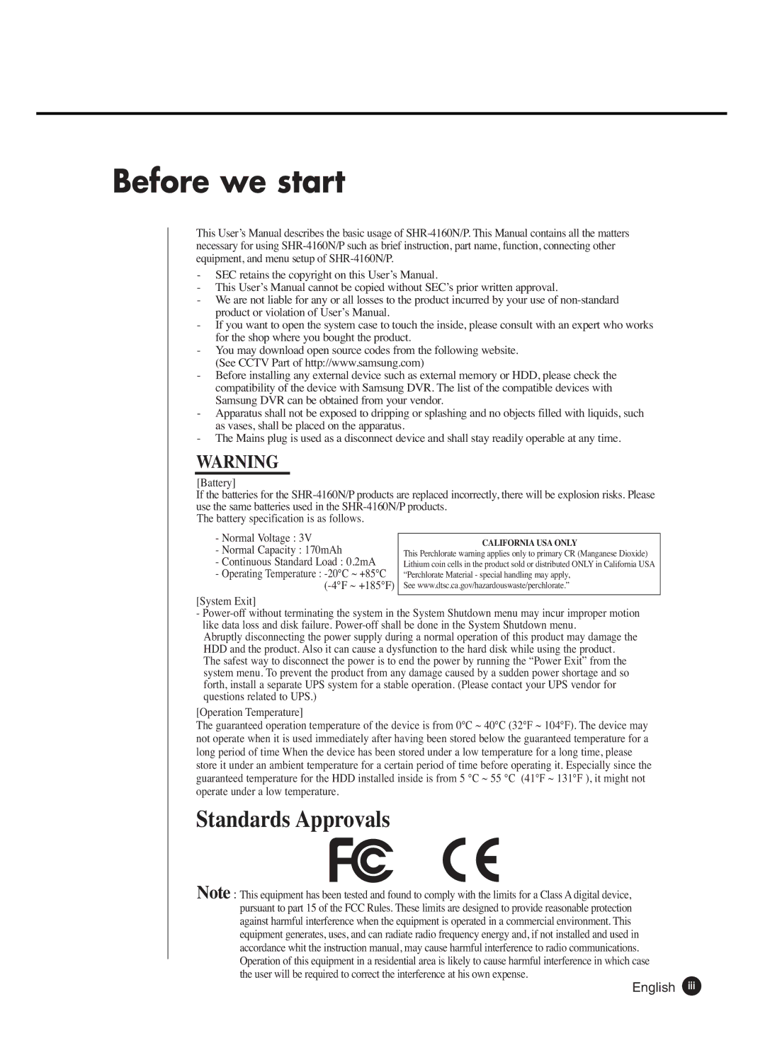 Samsung SHR-4160P manual Before we start, English 