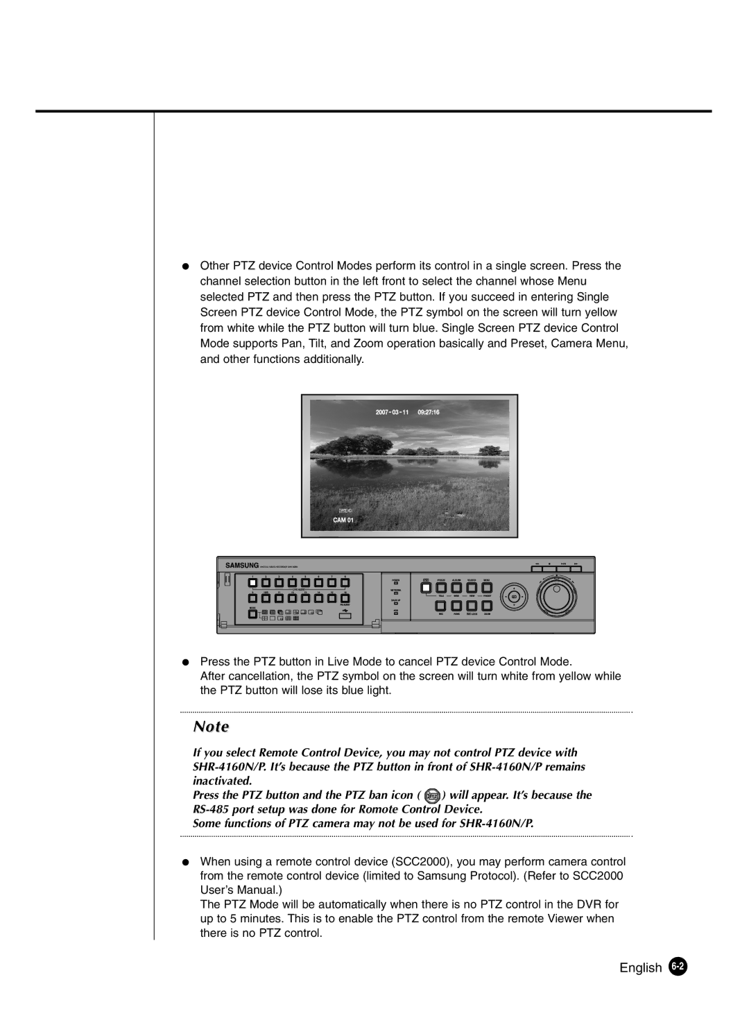 Samsung SHR-4160P manual English 