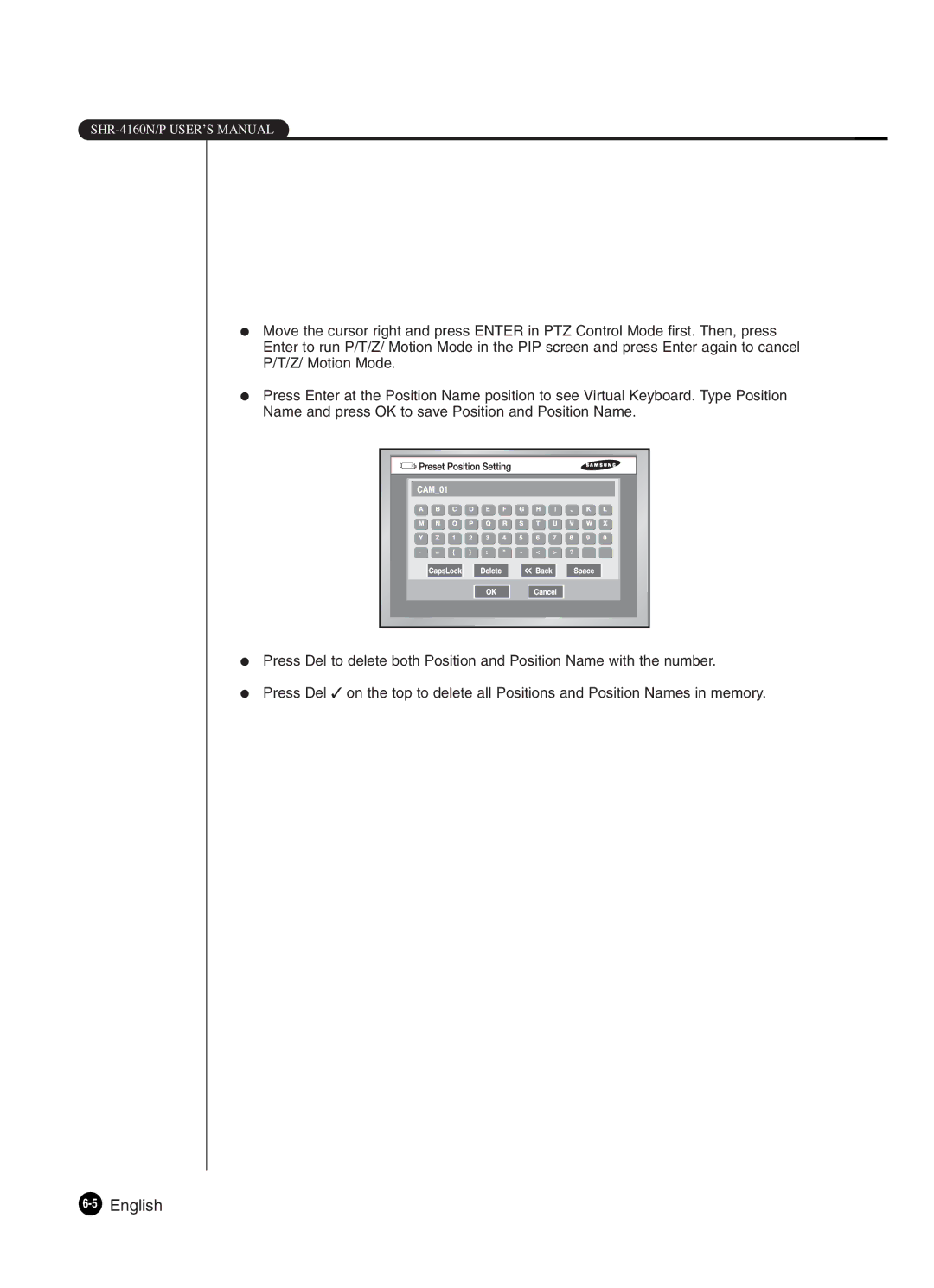 Samsung SHR-4160P manual 5English 