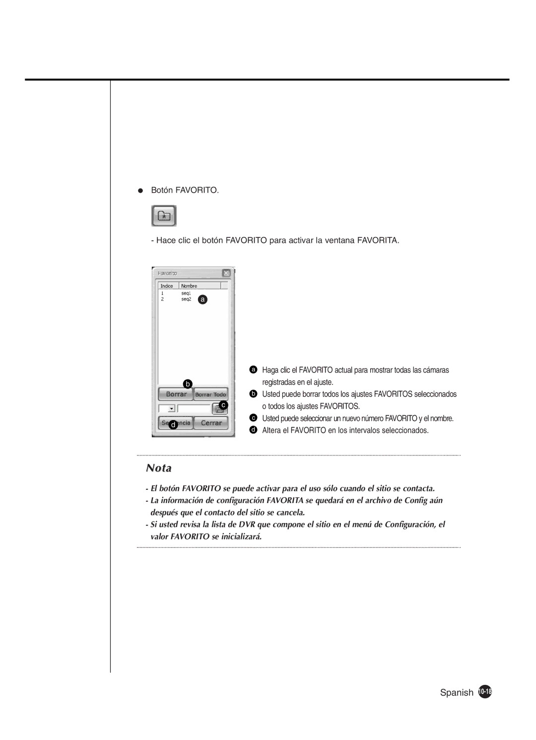 Samsung SHR-4160P manual Todos los ajustes Favoritos 