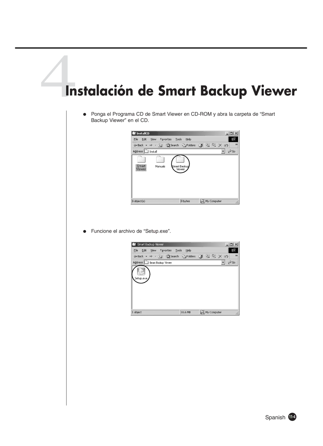 Samsung SHR-4160P manual 4Instalación de Smart Backup Viewer 