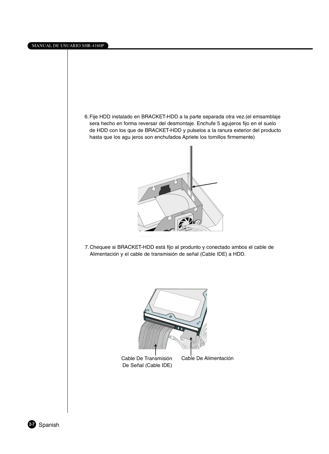 Samsung SHR-4160P manual 7Spanish 