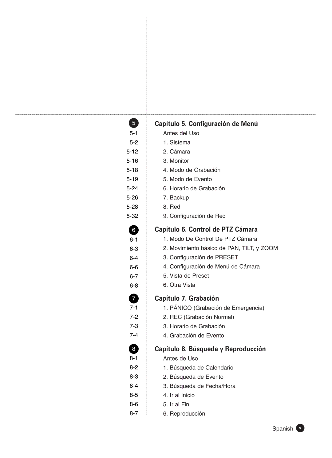 Samsung SHR-4160P manual Capítulo 5. Configuración de Menú 