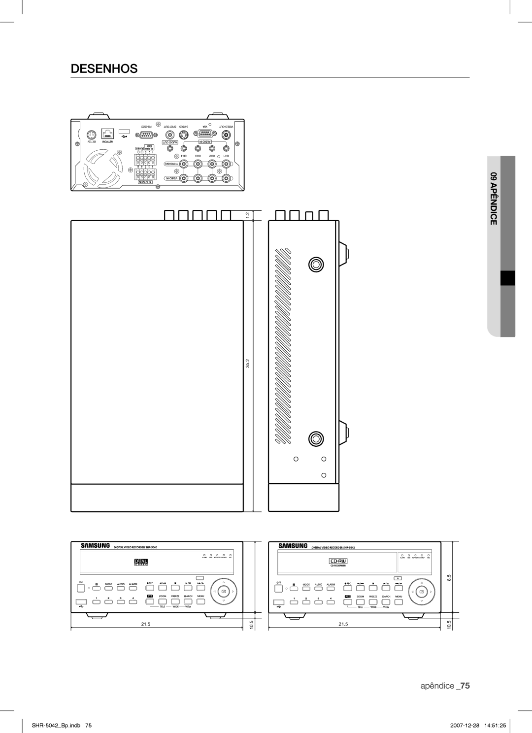 Samsung SHR-5040 user manual Desenhos 