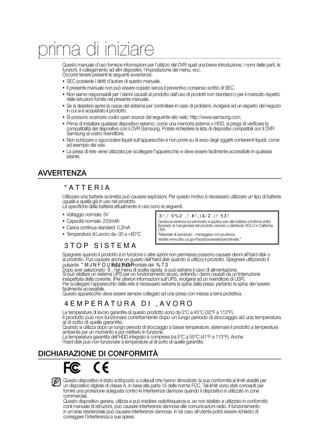 Samsung SHR-5040P/XET, SHR-5042P/XET manual Prima di iniziare, Avvertenza, Dichiarazione DI Conformità 